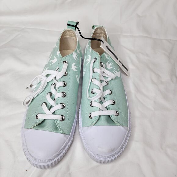 McQ Alexander McQueen Swallow Swarm Bird Mint Low Top Sneakers Sz 41 Men 8 W 11 - Picture 2 of 9